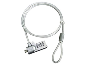 CANDADO DE SEGURIDAD PARA LAPTOP AGILER, 6 PIES, CON CLAVE, BLANCO.