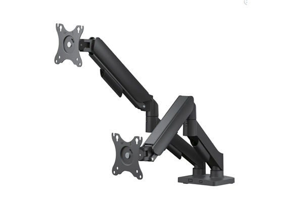 SOPORTE PARA MONITOR DUAL 17 HASTA 32" CON ABRAZADERA DE ESCRITORIO Y OJLA.