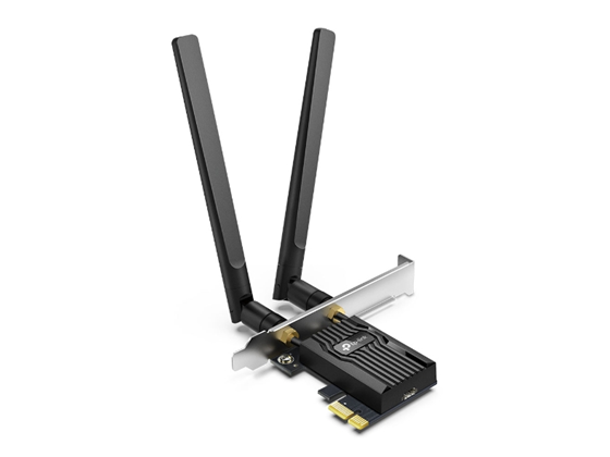 ADAPTADOR TP-LINK PCIE AX3000 WI-FI 6 BLUETOOTH 5.2, WI-FI 6, VELOCIDAD DE HASTA 2402 MBPS (5 GHZ) + 574 MBPS (2,4 GHZ), 75 % MÁS BAJA GARANTIZA JUEGOS CON UNA GRAN CAPACIDAD DE RESPUESTA.