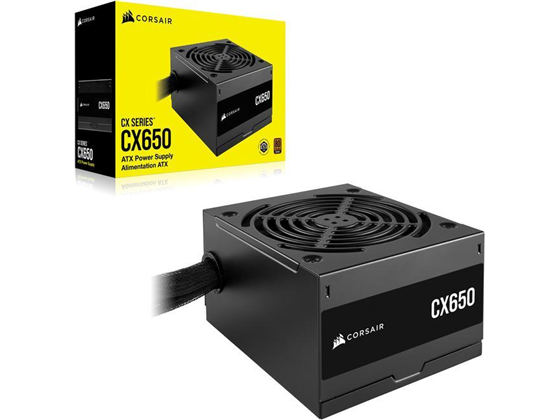 POWER SUPPLY CORSAIR 650 WATTS, 80 PLUS BRONZE (CX650), NO MODULAR, CONECTORES PCI-E X2, SATA X5, PATA X4, COLOR NEGRO, (CP-9020278-NA)