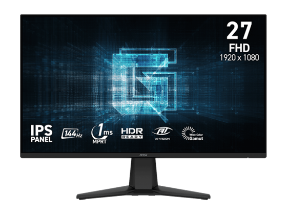 MONITOR MSI G275L E14 GAMING, 27" FHD (1920 X 1080), 144 HZ, IPS PANEL 1MS , (VISION IA), 1X HDMI 2.0B, 1X DISPLAYPORT 1.4B, 1X HEADPHONE-OUT, 1X AC-IN