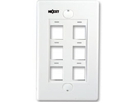 JACK WALL PLATE NEXXT 6 SALIDAS, BLANCO
