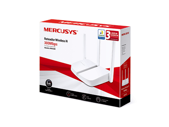 ROUTER WIRELESS TP-LINK MERCUSYS MW305R N300, 2.4GHZ/300MBPS, 1 PUERTO WAN 10/100MBPS + 3 PUERTOS LAN 10/100?MBPS, IEEE 802.11N/G/B, 3 ANTENAS EXTERNAS