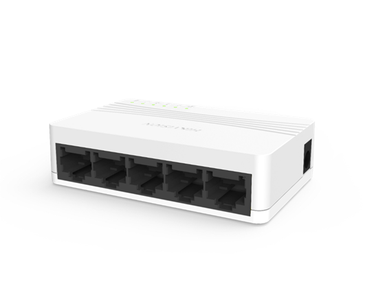 SWITCH 5 PUERTOS HIKVISION, NO ADMINISTRABLE, 10/100, POE, PARA HOGAR