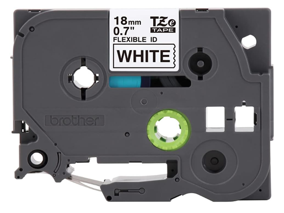 CINTA BROTHER TZEFX241G 3/4", CINTA LAMINADA FLEXIBLE PARA IDENTIFICACIÓN DE CABLES, 0.70" X 26.2' – COMPATIBLE CON IMPRESORAS P-TOUCH, RESISTENTE AL AGUA, ABRASIÓN, PRODUCTOS QUÍMICOS Y RAYOS UV, IDEAL PARA CABLEADO, SUPERFICIES CURVAS Y USO EN INTERIORES Y EXTERIORES.