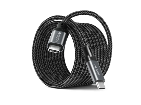 CABLE TIPO-C A TIPO-C ARGOM DURA MAX DE CARGA Y SINCRONIZACIÓN ULTRA RÁPIDA 240W, USB4, NYLON TRENZADO, CARCASA DE ALUMINIO, CHIPSET E-MARK, RESOLUCIÓN 8K UHD 60HZ, TRANSFERENCIA 40GBPS, 1.8M / 6FT, NEGRO.