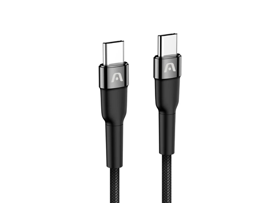 CABLE TIPO-C A TIPO-C ARGOM DURA SPEED, 3M/10FT, 240W, 5A, NYLON TRENZADO, TERMINALES 6X REFUERZADAS, FLEXIBLE, CARCASA ABS PREMIUM, NEGRO.
