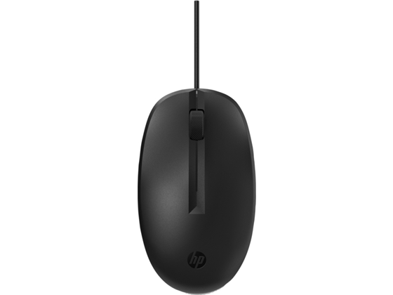 MOUSE CON CABLE HP 125 – USB, COLOR NEGRO NEGRO.
