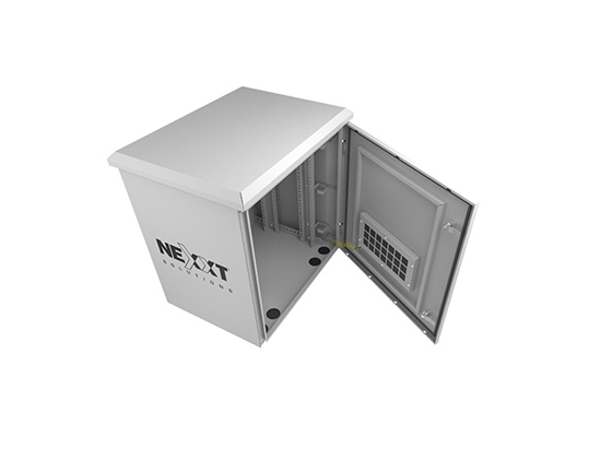 GABINETE EXTERIOR FIJO CON SOPORTE PARA POSTE, 6U, 600MM X 450MM, 2 ABANICOS, SOPORTA HASTA 200 LIBRAS