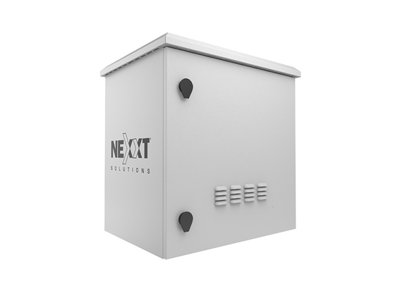 GABINETE EX6ERIOR FIJO CON SOPORTE PARA POSTE, 9U, 600MM X 600MM, 2 ABANICOS, SOPORTA HASTA 200 LIBRAS