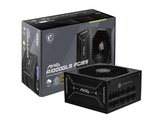 POWER SUPPLY MSI MAG A1000GLS PCIE5 1000 WATTS, 80 PLUS GOLD MODULAR GAMING PSU, 12VHPWR CABLE, 4080 4070 ATX 3.0 COMPATIBLE.