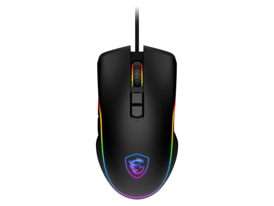 MOUSE MSI FORGE GM300, USB CON SENSOR ÓPTICO DE NIVEL DE JUEGO, 7200 DPI, 7 BOTONES, LED RGB, APRETONES ANTIDESLIZANTES, COLOR NEGRO
