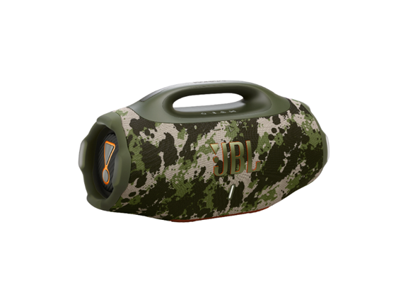 BOCINA JBL BOOMBOX 4 SQUAD, SONIDO PRO CON AI SOUND BOOST, A PRUEBA DE AGUA (IP68), 34 HRS DE AUTONOMIA, ENTRADA USB-C DE AUDIO SIN PERDIDA, CONEXION MULTIPLE VIA AURACAST™, CAMUFLAGE