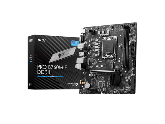 MB MSI PRO B760M-E DDR4, 4800MHZ, LGA 1700 INTEL B760 SATA 6GB/S