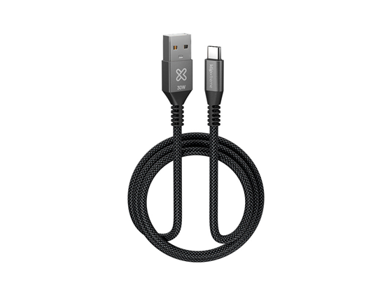 CABLE USB KLIP XTREME KAC-050-10FT – USB-A 2.0 A USB-C, 30W, 480MBPS, 3 METRO, TRAMADO EN NYLON (KAC-050-10FT)