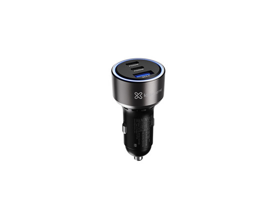 ADAPTADOR DE CARGA USB PARA VEHÍCULO KLIP XTREME, 60W, 2X USB-C + 1X USB-A (KCC-060)