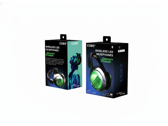 AUDIFONO CON MICROFONO INALAMBRICO COBY, SONIDO INMERSIVO, NEGRO/VERDE