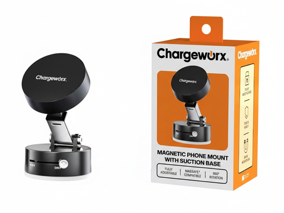 SOPORTE MAGNETICO UNIVERSAL PARA SMARTPHONES PARA VEHICULO CHARGEWORX, NEGRO.