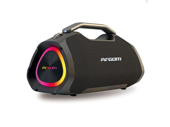 BOCINA ARGOM PORTABLE, RADYON X48 BLUETOOTH 5.3,EMPAREJA DOS ALTAVOCES DE FORMA INALAMBRICA, ENTRADA DE MICROFONO, CARGA RAPIDA TIPO C.