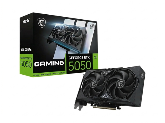 TARJETA DE VIDEO MSI GEFORCE RTX 5050 8G GAMING OC, PCI EXPRESS GEN 5, 2647 MHZ, 20GBPS, 8GB GDDR6, 128-BIT,  8 PIN CONNECTOR, DISPLAYPORT X 3 (V2.1B), HDMI X 1(SUPPORTS 4K @ 480HZ - 8K @ 120HZ