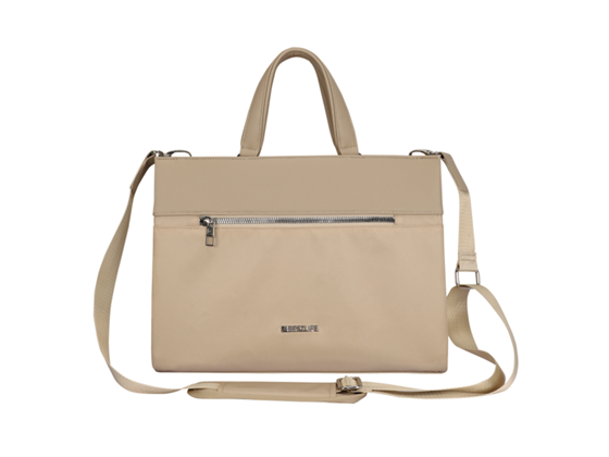 BULTO PARA LAPTOP BESTLIFE 14.1" TIPO CARTERA (MUJER), BRIEFCASE,PARA HOMBRO Y DE MANO, 2 ZIPPER, IMPERMEABLE, BEIGE (BBC-3920BE-14.1)