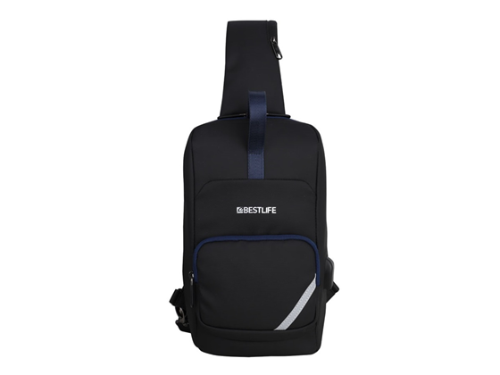 BULTO PARA TABLET BESTLIFE 11" TIPO MOCHILA BANDOLERA, IMPERMEABLE, COMPARTIMENTO PRINCIPAL CON DIVISORES, SALIDA USB PARA CARGA Y BOLSILLO OCULTO, NEGRO