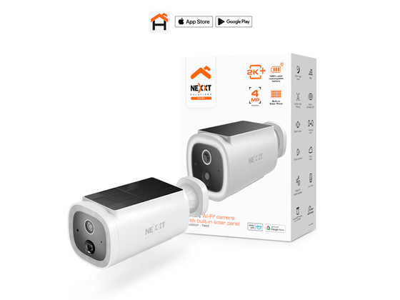 CAMARA DE VIGILANCIA NEXXT SMART (HOME AUTOMATION), PANEL SOLAR INTEGRADO 2K, FIJA, COLOR DIA Y NOCHE, OUTDOOR, RANURA MICRO SD + CLOUD, WIFI AC, IP65, SOFTWARE DE GRABACIÓN, SE ACTIVAN CON LA VOZ, LUCES SE ACTIVAN POR MOVIMIENTO (NHC-OF30S)
