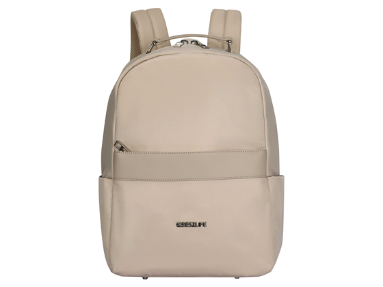 BULTO PARA LAPTOP  BESTLIFE 14.1" TIPO MOCHILA, IMPERMEABLE, COMPARTIMENTO PRINCIPAL,  BOLSILLO FRONTAL Y BOLSILLO OCULTO, BEIGE (BB-3920BE-14.1)