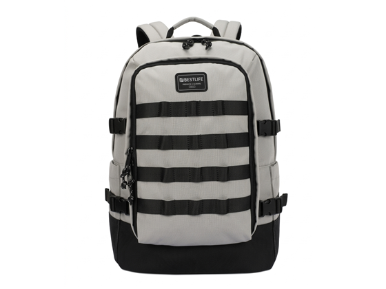 BULTO PARA LAPTOP  BESTLIFE 15.6" TIPO MOCHILA, COMPARTIMENTO PRINCIPAL Y BOLSILLO FRONTAL, GRIS (BB-3921G-15.6)