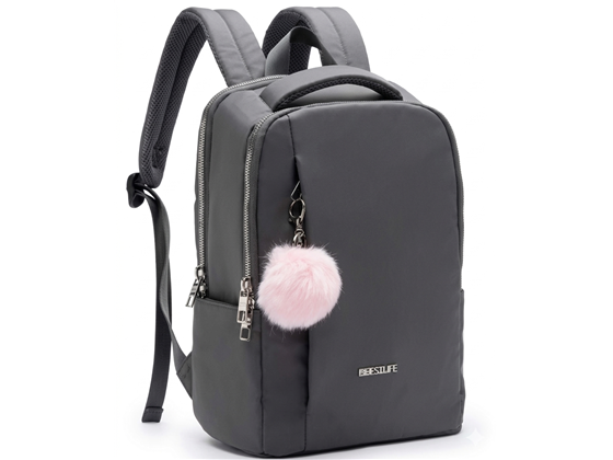 BULTO PARA LAPTOP  BESTLIFE 14.1" TIPO MOCHILA, COMPARTIMENTO PRINCIPAL Y 2 BOLSILLOS FRONTALES, GRIS (BB-3928G-14.1)
