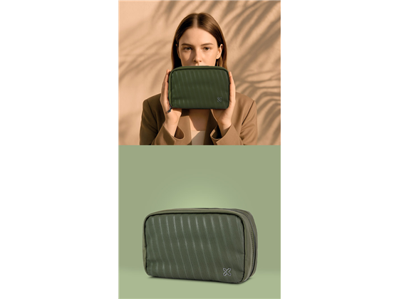 BULTO PARA ACCESORIOS KLIP XTREME EVA, IDEAL PARA CABLES, HEADSET, CARGADORES. MULTIPLE COMPARTIMIENTOS, DISCRETO Y COMPACTO, RESISTENTE A LA LLUVIA, VERDE (KTO-750)