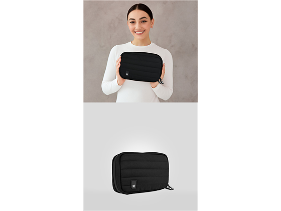 BULTO PARA ACCESORIOS KLIP XTREME ADA, IDEAL PARA CABLES, HEADSET, CARGADORES. MULTIPLE COMPATIMIENTOS, DISCRETO Y COMPACTO, RESISTENTE A LA LLUVIA, NEGRO (KTO-350)