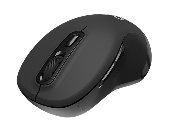 MOUSE WIRELESS KLIPX BIGLIDER - ERGONOMICO - 7 BOTONES - 2.4 GHZ 1000/1600/2400DPI - DONGLE USB-A + USB-C AHORRO DE BATERIA (KMW-550)