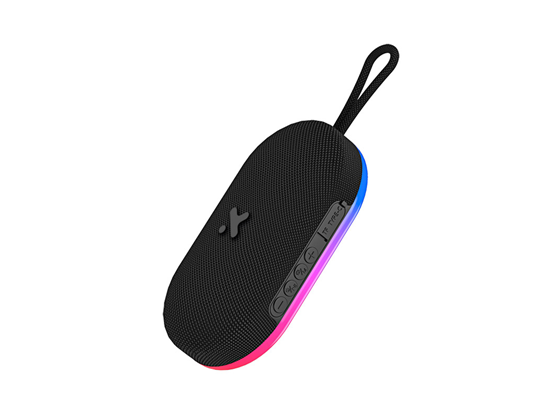 BOCINA XTECH PEARL BLUETOOTH V5.4, CON LUZ LED, 5W, RANURA MICRO SD, 8 HORA DE REPRODUCCION, BASE MAGNETICA NEGRO (XTS-607)