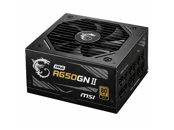 POWER SUPPLY MSI MAG A650GN II, ATX, 80 PLUS GOLD, NO MODULAR, 650W