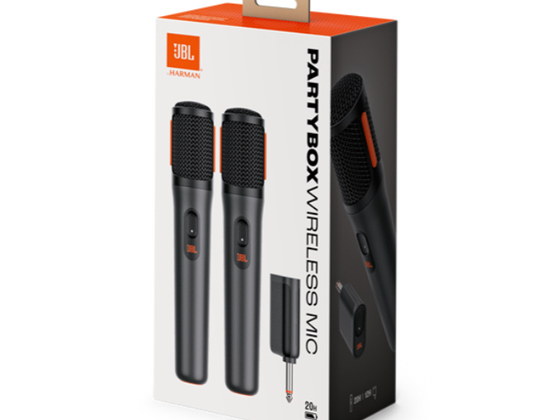 MICROFONO WIRELESS PARTY BOX, 2 UNIDADES DE MICROFONOS DIGITALES, BATERIA RECARGABLE, 20 HORAS-700 MAH, VOZ CLARA, CONEXION ESTABLE DE 2.4 GHZ.