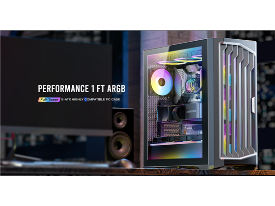 [PERFORMANCE-1FT-ARGB] CASE GAMING ANTEC PERFORMANCE 1 FT ARGB FULL-TOWER. COLOR NEGRO. ESTE CHASIS ESTÁ DISEÑADO PARA UN RENDIMIENTO ÓPTIMO, CON PANELES DE MALLA METÁLICA PARA MÁXIMO FLUJO DE AIRE. CUENTA CON UN PANEL LATERAL DE VIDRIO TEMPLADO. INCLUYE TRES VENTILADORES ARGB DE 140MM EN EL FRONTAL Y UNO DE 120MM (NO ARGB) EN LA PARTE TRASERA. INCORPORA UNA PANTALLA EN EL PANEL SUPERIOR PARA MONITOREAR TEMPERATURAS DE CPU Y GPU. CONECTIVIDAD FRONTAL COMPLETA: DOS PUERTOS USB 3.0, UN PUERTO USB TIPO-C (10GBPS) Y CONECTOR DE AUDIO HD. GESTIÓN DE CABLES MEJORADA CON ESPACIO DE 30MM. SOPORTA PLACAS BASE E-ATX (HASTA 280MM), ATX, MICRO-ATX E ITX. ALTURA MÁXIMA DISIPADOR CPU: 175MM. LONGITUD MÁXIMA GPU: 400MM. CAPACIDAD PARA DOS UNIDADES DE 3.5"/2.5" Y DOS DE 2.5". FUENTE DE PODER ATX (HASTA 240MM). FILTROS DE POLVO REMOVIBLES FRONTAL, SUPERIOR E INFERIOR.