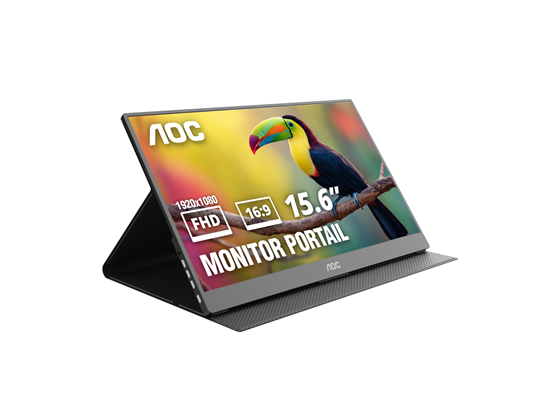 MONITOR AOC 15.6" 16T20 PORTATIL FHD (1920X1080) 60HZ, PANEL IPS, 2 × USB-C, MINI HDMI, ALTAVOCES INTEGRADOS, VESA, FUNDA MAGNETICA.