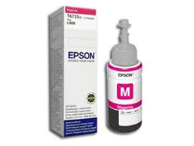 [T673320] BOTELLA DE TINTA EPSON 673 MAGENTA PARA IMPRESORA L805, L810, L850, L1800  TRAMO 3 JAULA