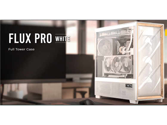 [FLUX-PRO-WHITE] CASE GAMING ANTEC FLUX PRO FULL TOWER. COLOR BLANCO. ESTE CHASIS INCORPORA LA INNOVADORA PLATAFORMA F-LUX (FLOW LUXURY) DE ANTEC PARA UN FLUJO DE AIRE EXCELENTE Y REFRIGERACIÓN MEJORADA DE LA GPU. CUENTA CON UN PANEL FRONTAL DE MADERA PREMIUM Y VENTILACIÓN MULTIDIRECCIONAL EXTENSA. INCLUYE SEIS VENTILADORES PWM DE ALTO RENDIMIENTO PREINSTALADOS CON UN HUB DE CONTROL ARGB Y PWM INTEGRADO: TRES DE 140MM (FRONTAL), DOS DE 120MM (CUBIERTA PSU, FLUJO INVERSO) Y UNO DE 140MM (TRASERO). PANELES LATERALES DE VIDRIO TEMPLADO. INNOVADOR MONTAJE DE PSU ISHIFT DE 90°. COMPATIBLE CON PANTALLA DE TEMPERATURA DUAL CPU/GPU (REQUIERE SOFTWARE IUNITY). SOPORTA BRACKETS DE REFRIGERACIÓN SUPERIOR Y FRONTAL REMOVIBLES, Y MONTAJE DE GPU VERTICAL. CONECTIVIDAD FRONTAL: DOS PUERTOS USB 3.0, UN PUERTO USB TIPO-C Y UN CONECTOR DE AUDIO HD. SOPORTA PLACAS BASE E-ATX (=285MM), ATX, MICRO-ATX E ITX. ALTURA MÁXIMA DISIPADOR CPU: 190MM. LONGITUD MÁXIMA GPU: 455MM. CAPACIDAD DE RADIADOR: HASTA 420MM (FRONTAL/SUPERIOR), 360MM (CUBIERTA PSU), 240MM (INFERIOR), 140MM (TRASERO). DIMENSIONES: 530 X 245 X 545 MM. INCLUYE FILTRO DE POLVO INFERIOR EXTRAÍBLE.