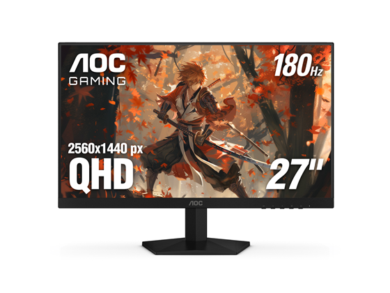MONITOR AOC 27 GAMING LCD, 1920X1080 FULL HD, G-SYNC/FREESYNC, 180HZ, HDMI/DISPLAYPORT, NEGRO (Q27G4XN)