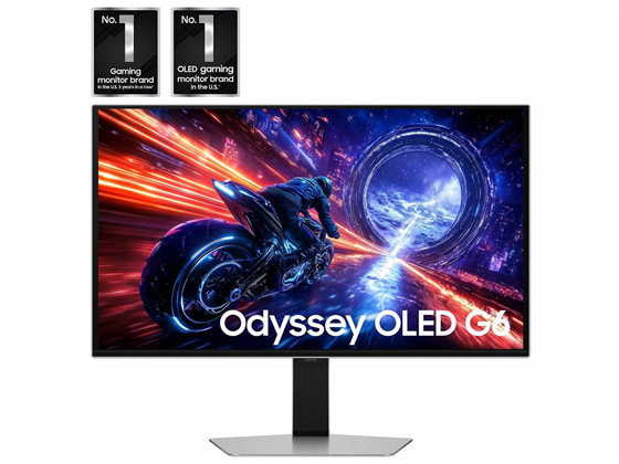 [LS27FG602SNXZA] MONITOR GAMING SAMSUNG 27" ODYSSEY OLED G6 G60SF QHD 500HZ (2560 X 1440), PANEL QD-OLED, FRECUENCIA DE ACTUALIZACIÓN DE HASTA 500HZ Y TIEMPO DE RESPUESTA DE 0.03MS GTG. OFRECE IMÁGENES ULTRAFLUIDAS, NEGROS PROFUNDOS, COLORES VIBRANTES, HDMI 2.1, DISPLAYPORT 1.4, HUB USB Y BASE ERGONÓMICA AJUSTABLE EN ALTURA, INCLINACIÓN, GIRO Y PIVOTE.