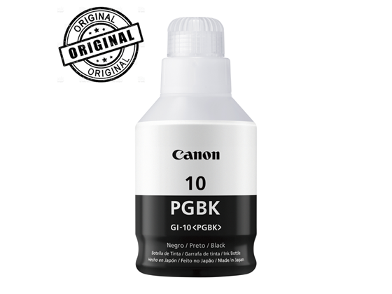 [3382C001AA] BOTELLA DE TINTA CANON GI-10 NEGRO, 170ML, COMPATIBLE CON IMPRESORA GI-10, GM2010, GM4010, G5010, G6010, G7010