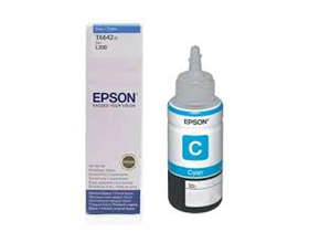[T664220-AL] BOTELLA DE TINTA EPSON 664 CYAN  PARA IMPRESORA L110, L120, L200, L210, L350, L355, L555, L1300 70ML TRAMO 3 JAULA