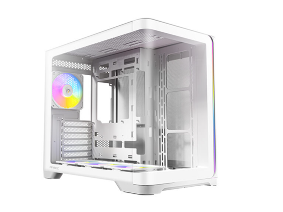 [C5-CURVE-ARGB-WHITE] CASE GAMING ANTEC C5 CURVE ARGB CONSTELLATION SERIES MID-TOWER. COLOR BLANCO. PANEL FRONTAL CURVO DE VIDRIO TEMPLADO PARA VISTA PANORÁMICA DE 270°, JUNTO CON PANEL LATERAL DE VIDRIO TEMPLADO. DISEÑO DE DOBLE CÁMARA PARA GESTIÓN DE CABLES Y REFRIGERACIÓN ÓPTIMA. SOPORTA PLACAS BASE E-ATX, ATX, MICRO-ATX E ITX. INCLUYE DOS VENTILADORES ARGB DE 140MM PREINSTALADOS EN EL COSTADO. CONECTIVIDAD FRONTAL: DOS PUERTOS USB 3.0, UN PUERTO USB TIPO-C Y UN PUERTO DE AUDIO HD. GESTIÓN DE CABLES: 90MM EN LA CÁMARA TRASERA. ALTURA MÁXIMA DISIPADOR CPU: 175MM. LONGITUD MÁXIMA GPU: 440MM. CAPACIDAD PARA CUATRO UNIDADES DE 3.5" Y CINCO DE 2.5". FUENTE DE PODER ATX (HASTA 240MM). FILTROS DE POLVO REMOVIBLES SUPERIOR, INFERIOR Y LATERAL.