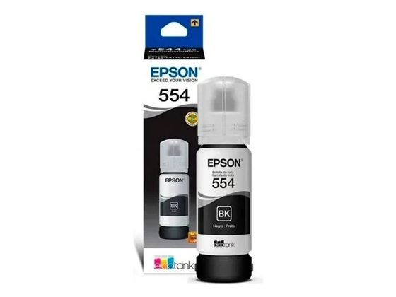 [T554120] BOTELLA DE TINTA EPSON 554 NEGRO 65ML PARA IMPRESORA L8180