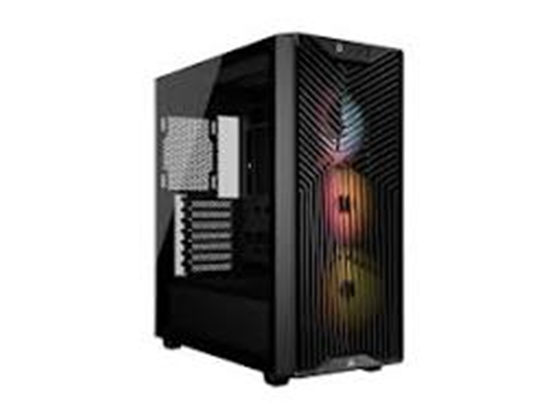 CASE CORSAIR 3200D ARGB, MID TOWER, BLACK, 7 EXPANSION SLOT, 2X 2.5", 2X 3.5", TAPA DE CRISTAL TEMPLADO, INCLUYE 3 ABANICOS RS ARGB 120MM FRONTAL, SOPORTA 3 120MM EN EL TOPE, 2 120MM ABAJO, 1 120MM ATRAS, PUERTOS 1X USB-A 3.2 GEN1, 1X USB-C, 1X HEADPHONE/MIC COMBO 3.5" (CC-9011344-WW)