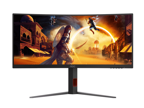 MONITOR AOC 34" CU34G4H GAMING CURVO, WQHD (3440X1440) 200HZ, PANEL FAST VA, ADAPTIVE SYNC, HDMI X2, DISPLAYPORT 1.4, VESA.