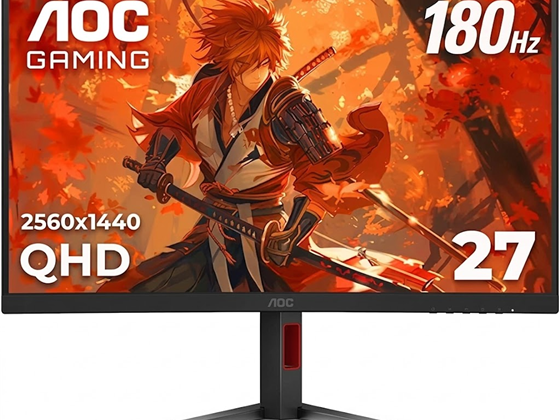 MONITOR AOC 27" CQ27G4H GAMING CURVO QHD 2K (2560X1440) 180HZ, 0.3MS, 2X HDMI 2.0 / 1 DP 1.4 (+ CABLE) AURICULAR 3.5MM.