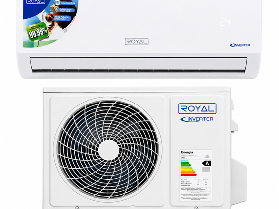 AIRE ACONDICIONADO ROYAL 12,000 BTU, SPLIT, INVERTER (EFICIENCIA SEER 19), 220V / 60HZ, UTILIZA EL REFRIGERANTE R32 ECO-FRIENDLY, (PRODUCTO COMPLETO INCLUYE CONSOLA)